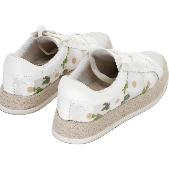 Dolce Vita Azalia Floral Crochet Raffia Platform Lace-Up Sneakers Women's US 7M - Picture 3 of 6